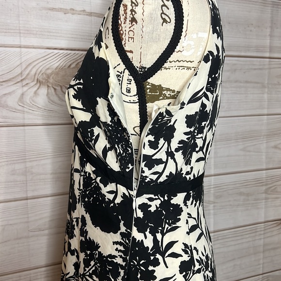 Ann Taylor Halter Dress - Black and White Floral Dress -4 -C2 - Picture 7 of 9